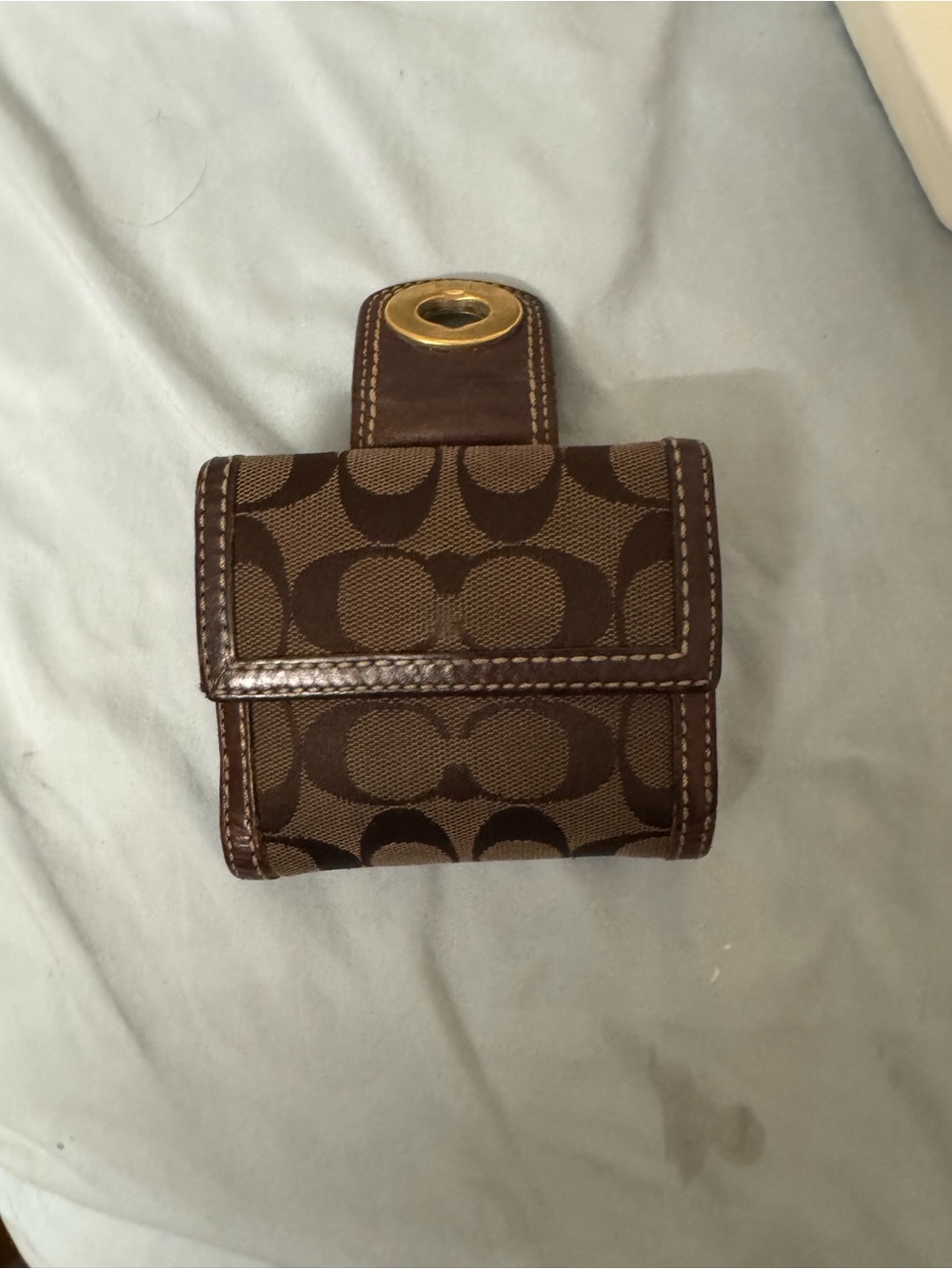 Coach Brown Signature Canvas Vintage Wallet with Turnlock - Picture 6 of 16
